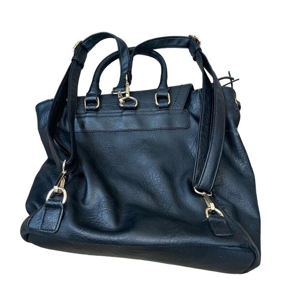 Sole Society black pebbled Emery Vegan Leather Backpack With Front Pocket - Picture 3 of 10